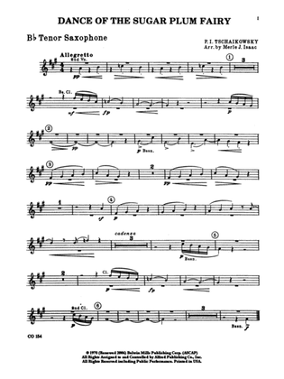 Nutcracker Ballet, Set I ("Dance of the Sugar Plum Fairy" and "Waltz of the Flowers"): B-flat Tenor Saxophone