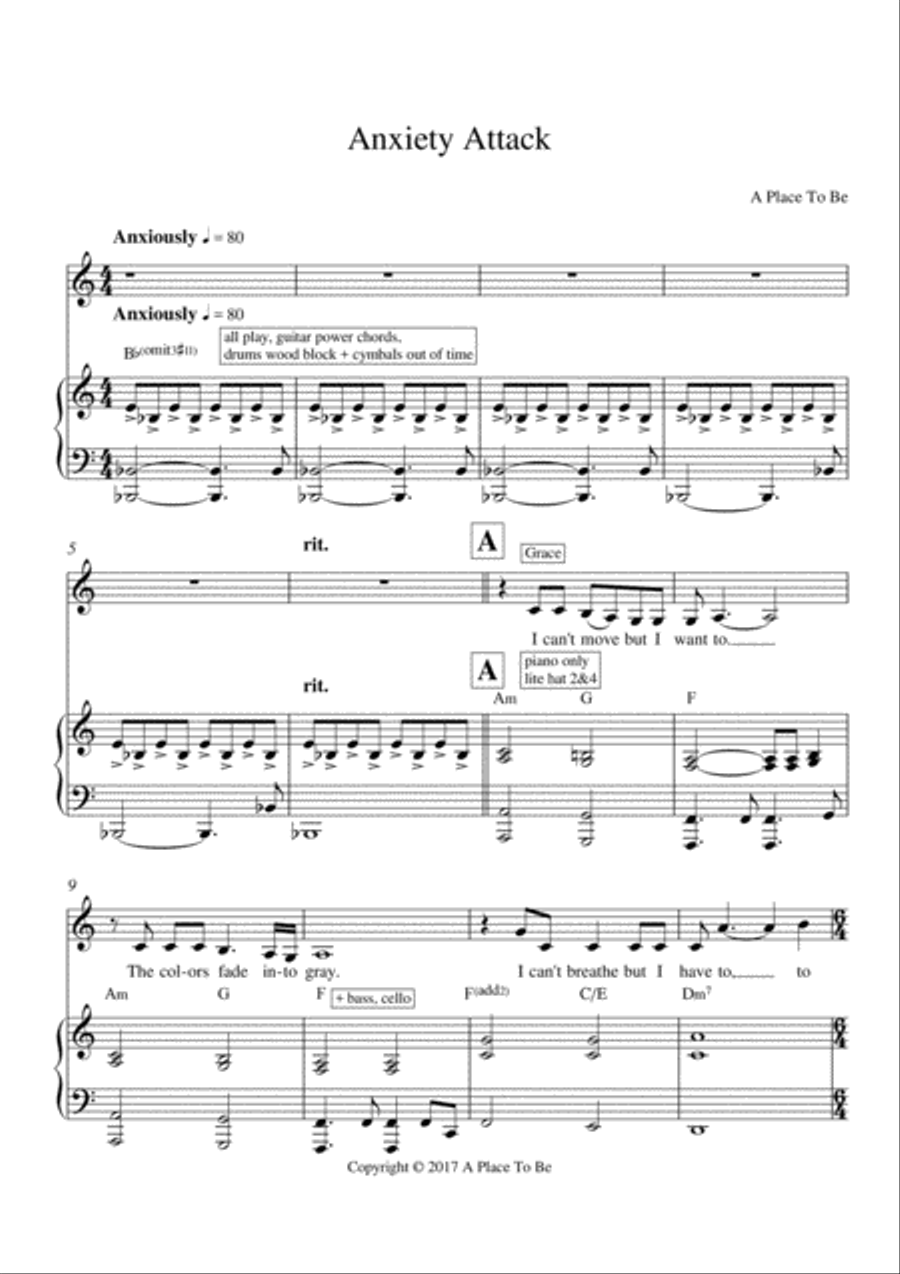Anxiety Attack Alto Voice scores gallery preview page 1