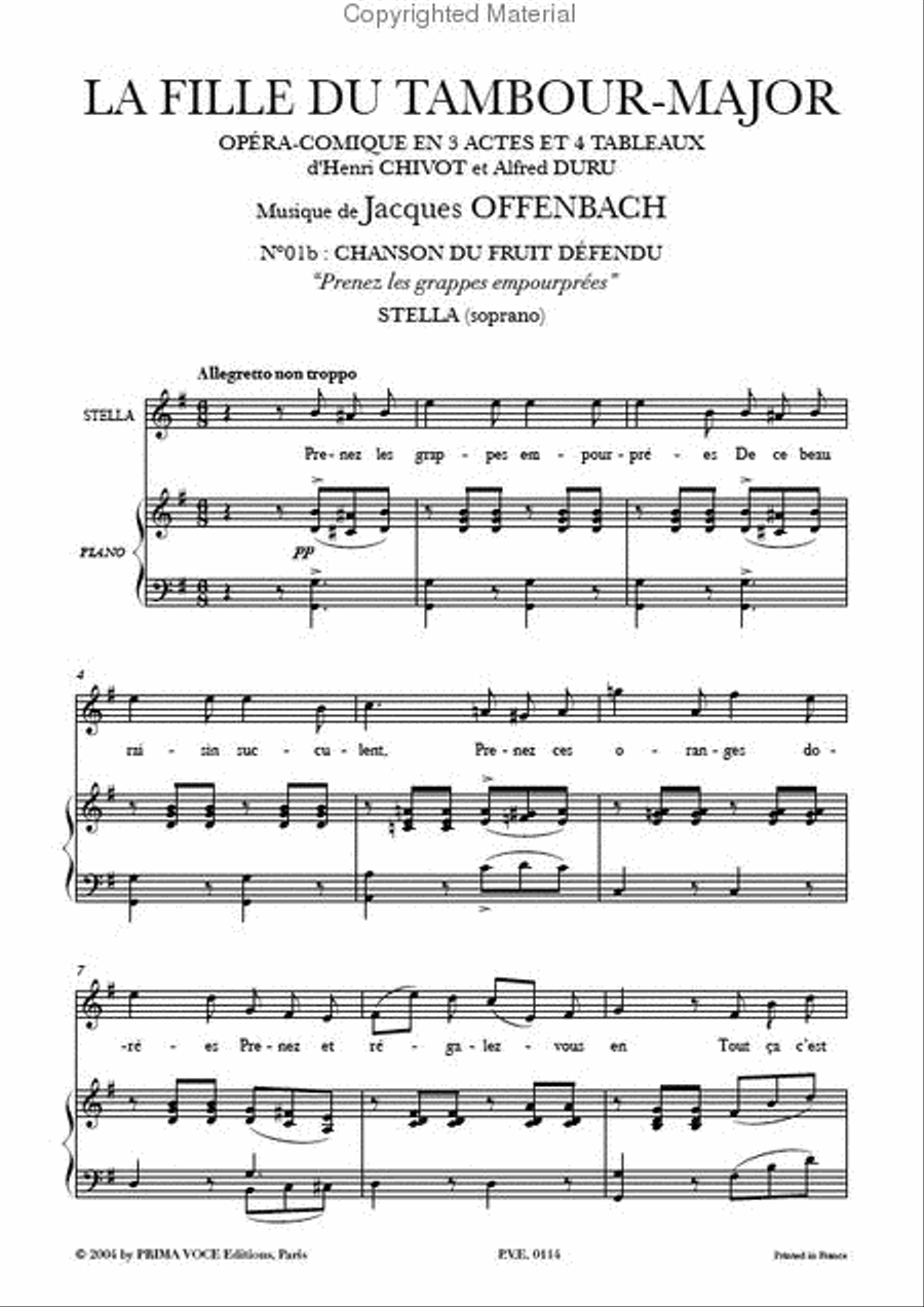Prenez les grappes empourprees from La Fille du Tambour-Major Soprano Voice scores gallery preview page 2