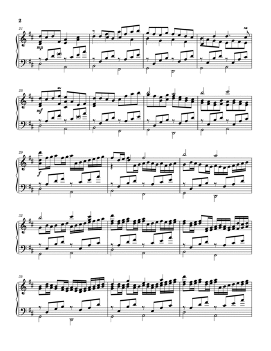 Canon in D Major (exact transcription) Piano Solo scores gallery preview page 2