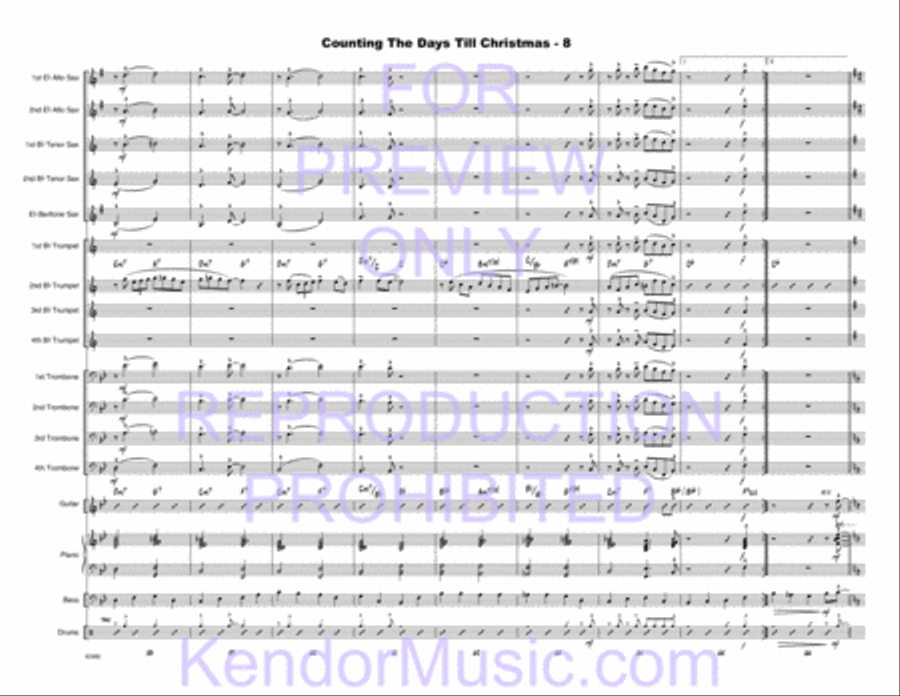 Counting The Days Till Christmas (Full Score) Jazz Ensemble scores gallery preview page 9
