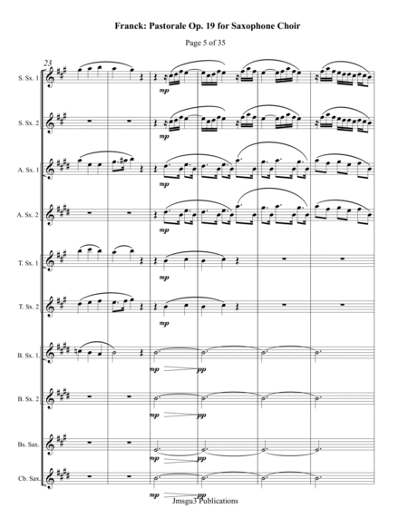 Franck: Pastorale Op. 19 for Saxophone Choir image number null