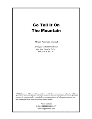 Book cover for Go Tell It On The Mountain - Lead sheet arranged in traditional and jazz style (key of B)