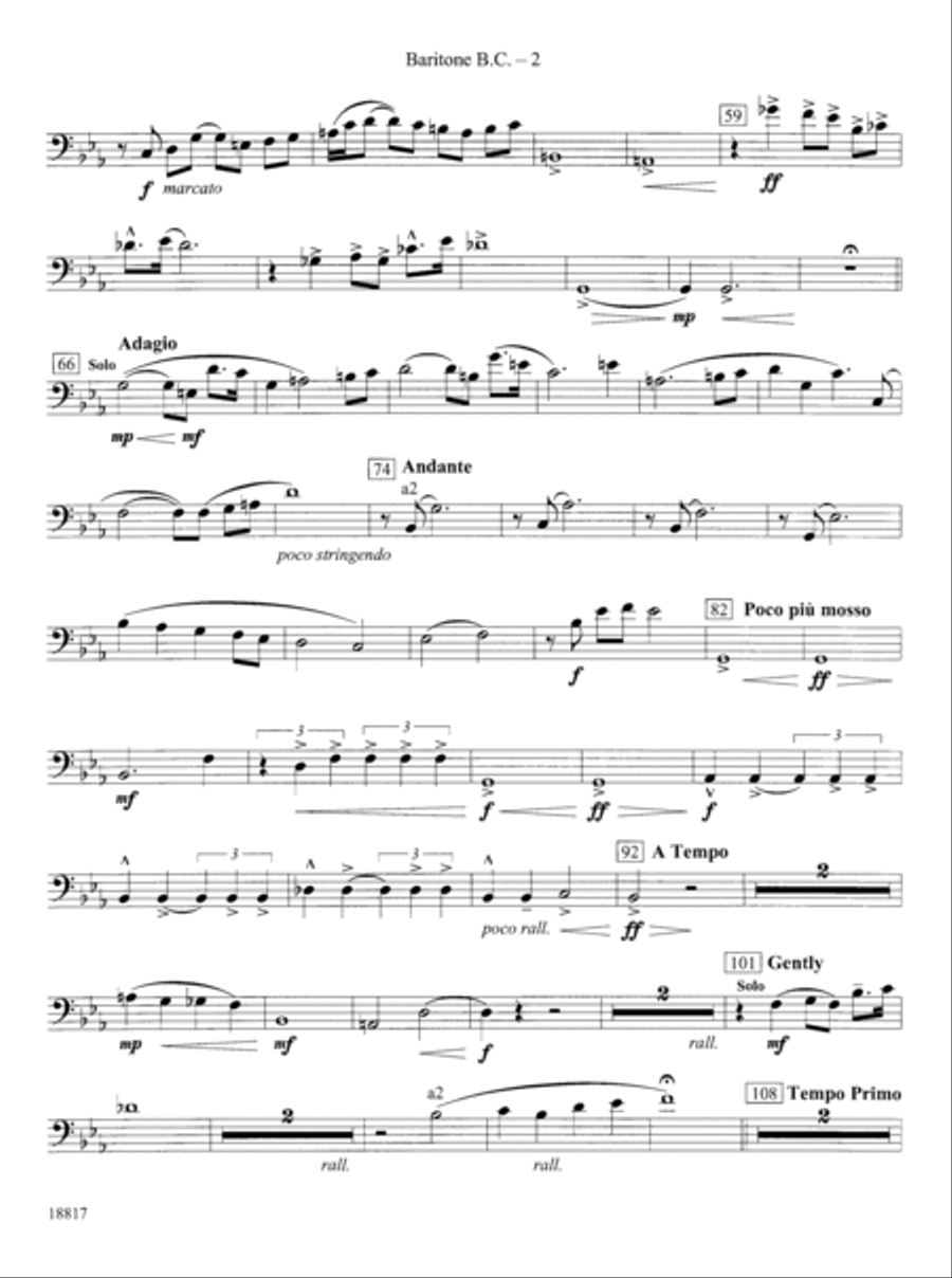 Northwest Rising: Baritone B.C. Concert Band scores gallery preview page 2