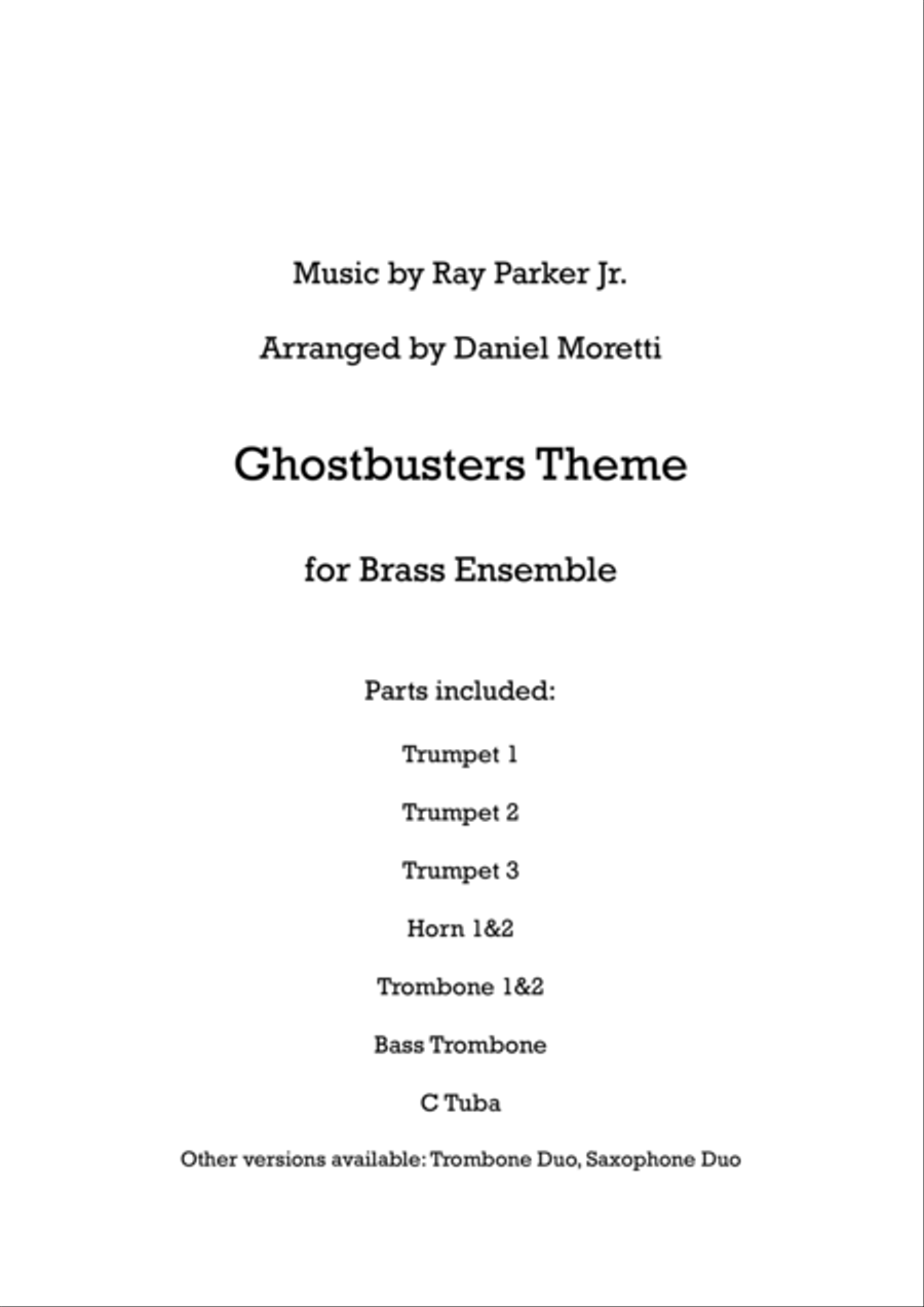 Ghostbusters Ghostbusters Brass Ensemble scores gallery preview page 1