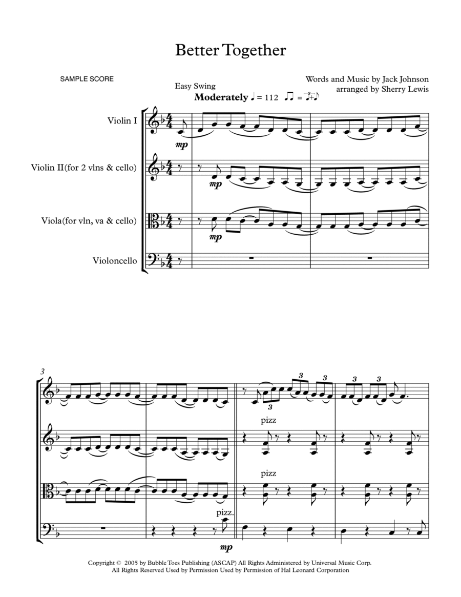 Better Together String Trio scores gallery preview page 1