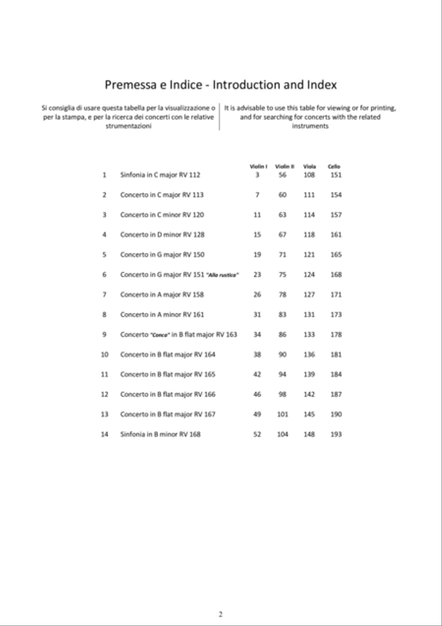 14 Vivaldi's Concertos for String Quartet - Complete Parts String Quartet scores gallery preview page 2