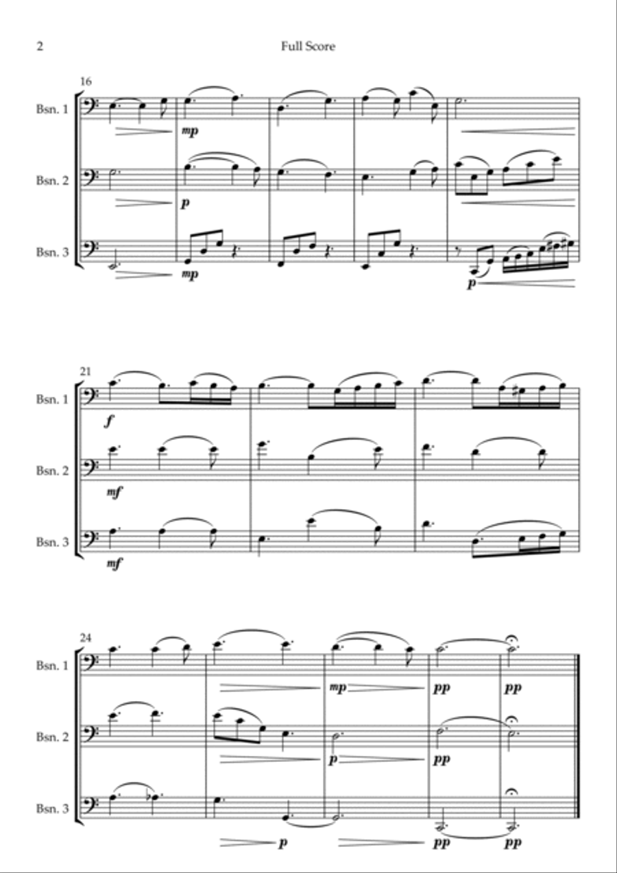 Oh Holly Night (Christmas Song) for Bassoon Trio Woodwind Trio scores gallery preview page 2