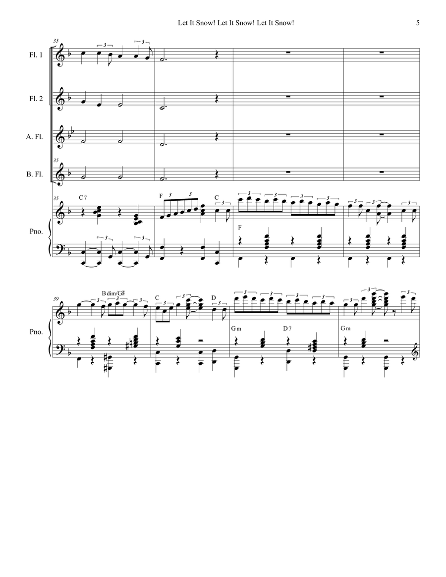 Let It Snow! Let It Snow! Let It Snow! Woodwind Ensemble scores gallery preview page 5