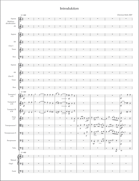 Der Herr ist mein Hirt for 8 part mixed choir, 3 to 4 part Oberchor, Brass and Organ