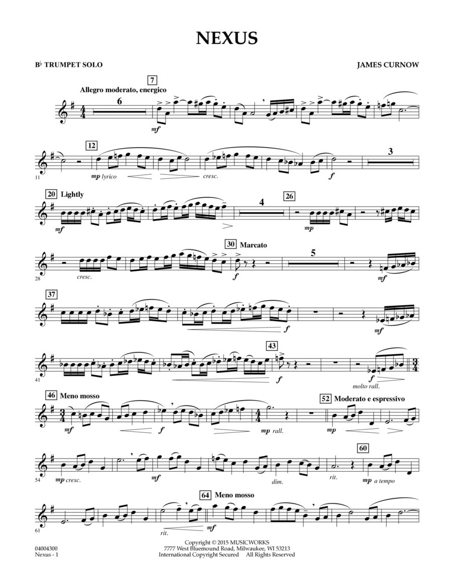 Nexus - Bb Trumpet Solo B-Flat Trumpet scores gallery preview page 1