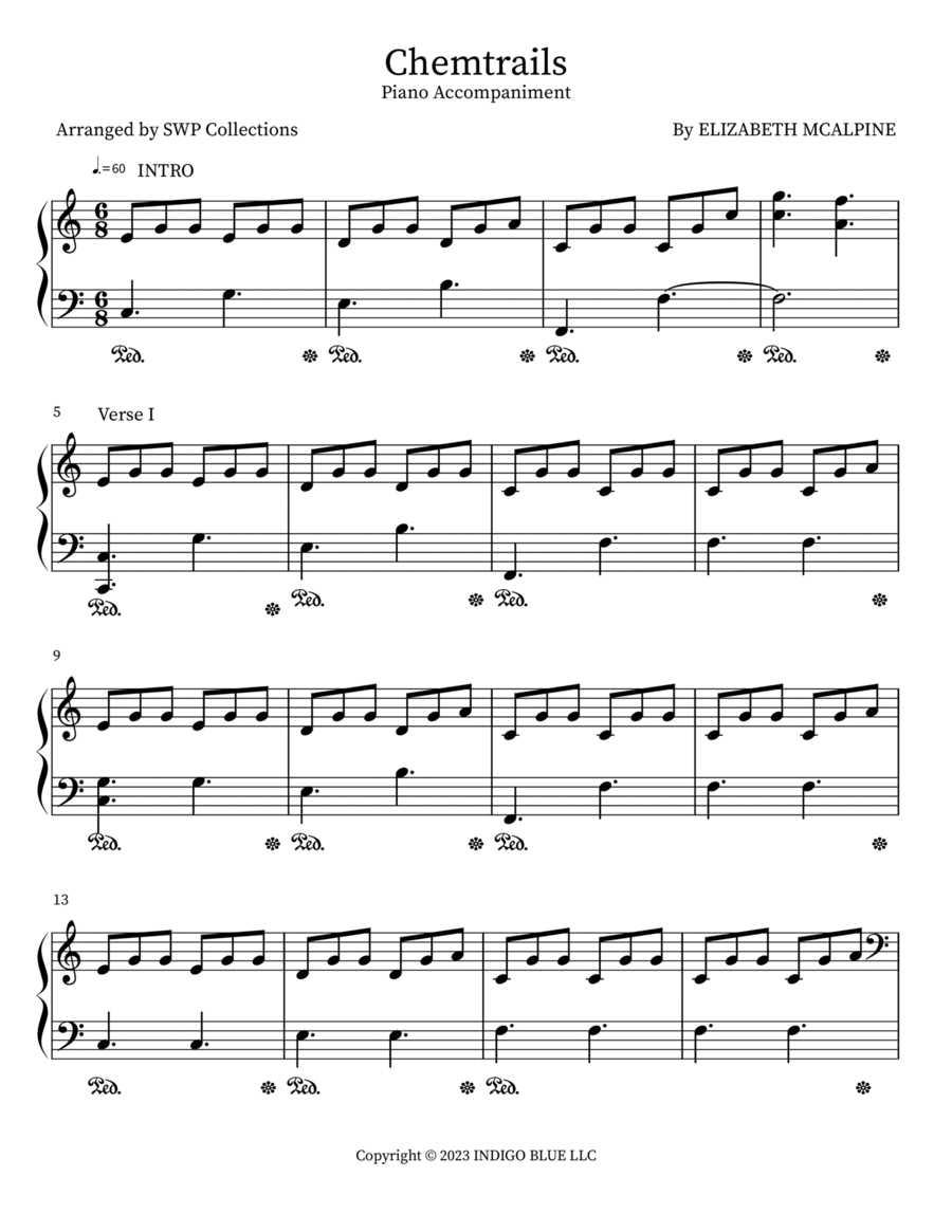 Chemtrails Easy Piano scores gallery preview page 1