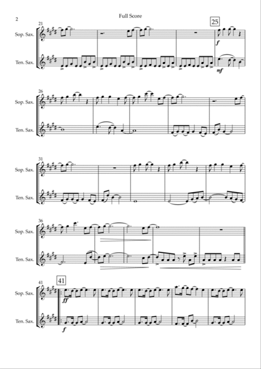 Without You Without You Tenor Saxophone scores gallery preview page 2
