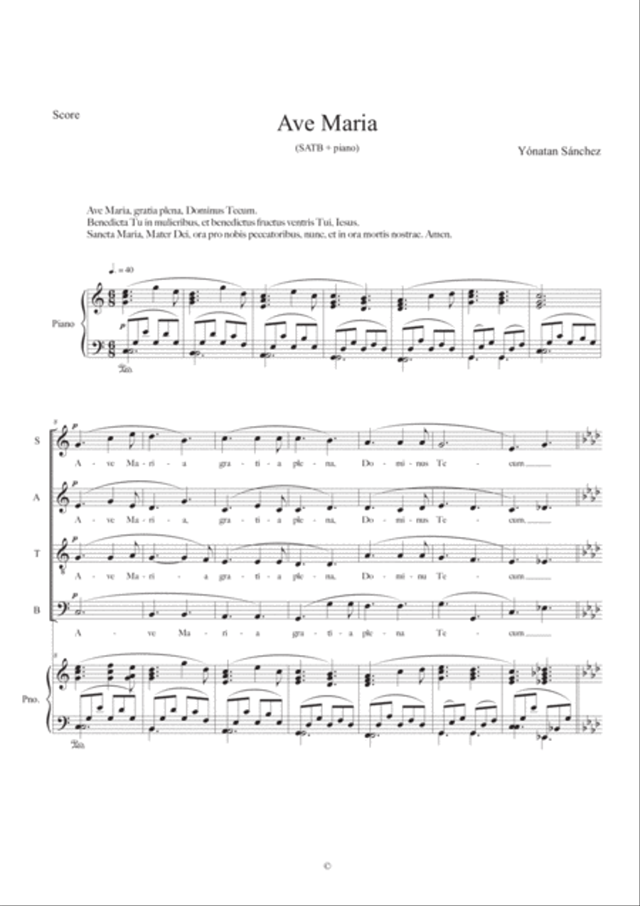 Ave Maria 4-Part scores gallery preview page 1
