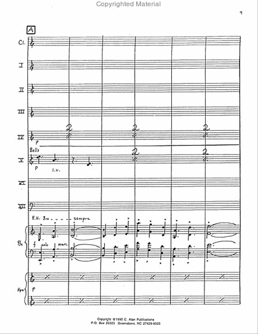 Five Pieces for Clarinet & Percussion Orchestra Percussion Ensemble scores gallery preview page 10