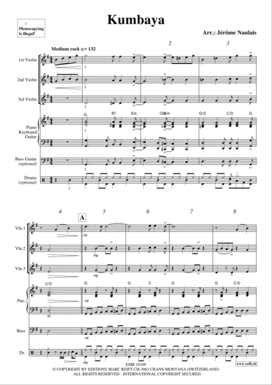 Kumbaya Violin scores gallery preview page 3