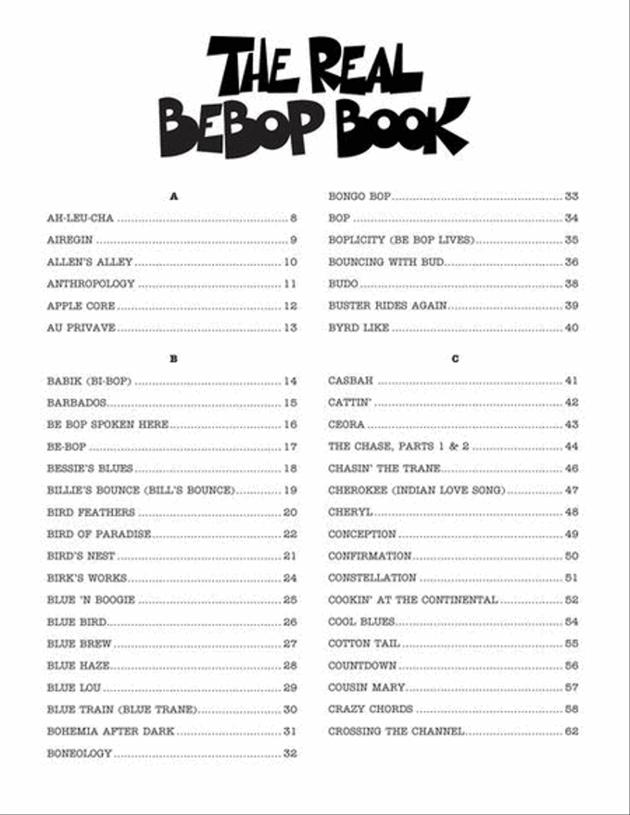 The Real Bebop Book B-Flat Instrument scores gallery preview page 3