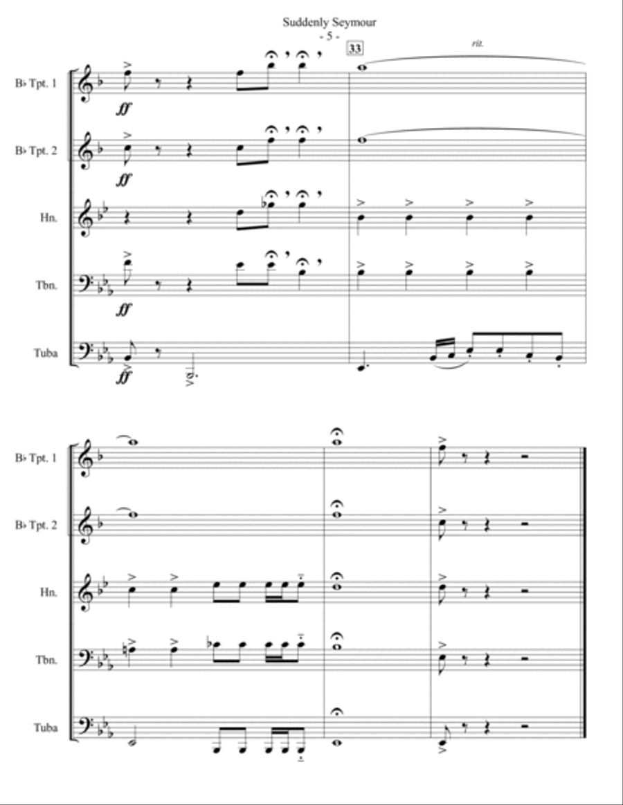 Suddenly Seymour Suddenly Seymour Brass Ensemble scores gallery preview page 6