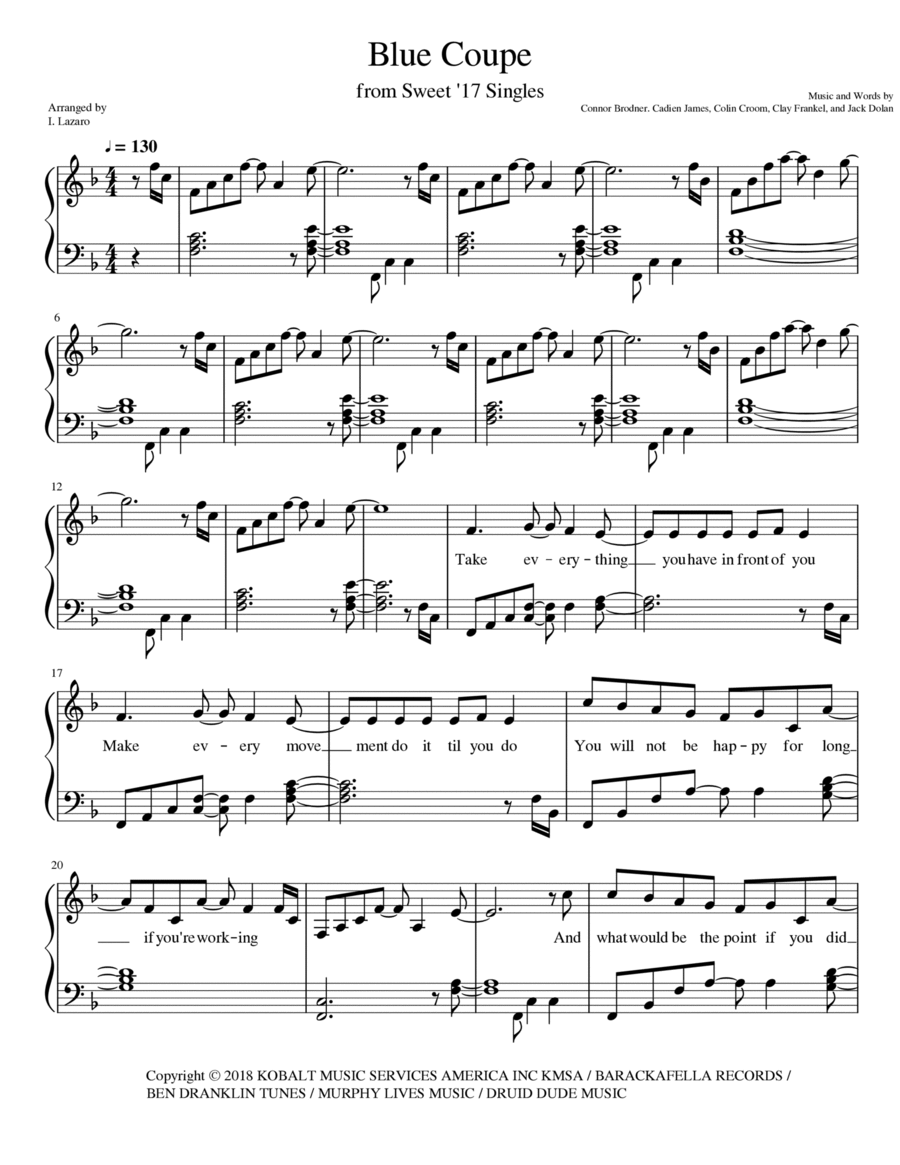 Blue Coupe Voice scores gallery preview page 1