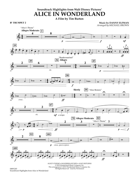 Alice In Wonderland, Soundtrack Highlights - Bb Trumpet 2