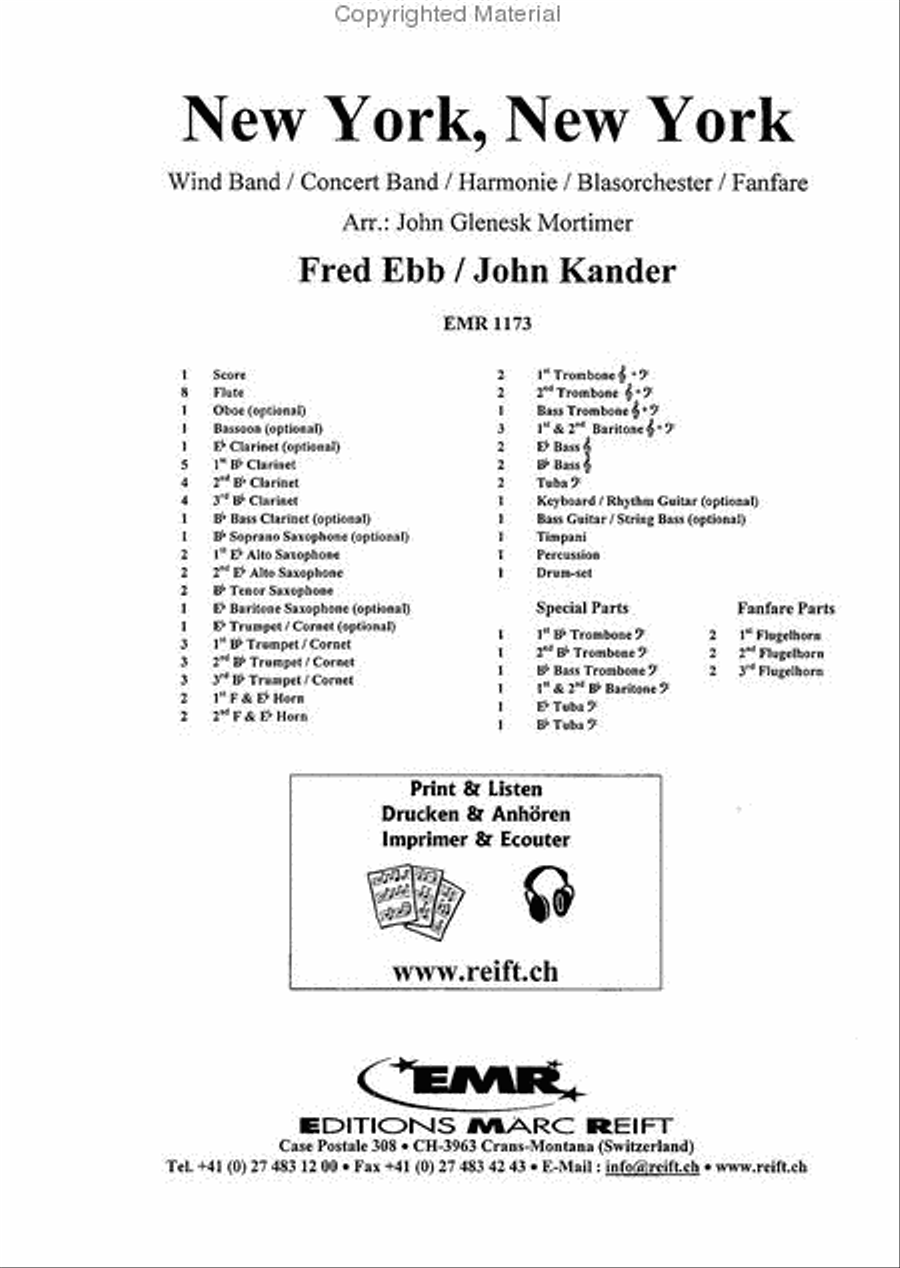 New York, New York Concert Band scores gallery preview page 2