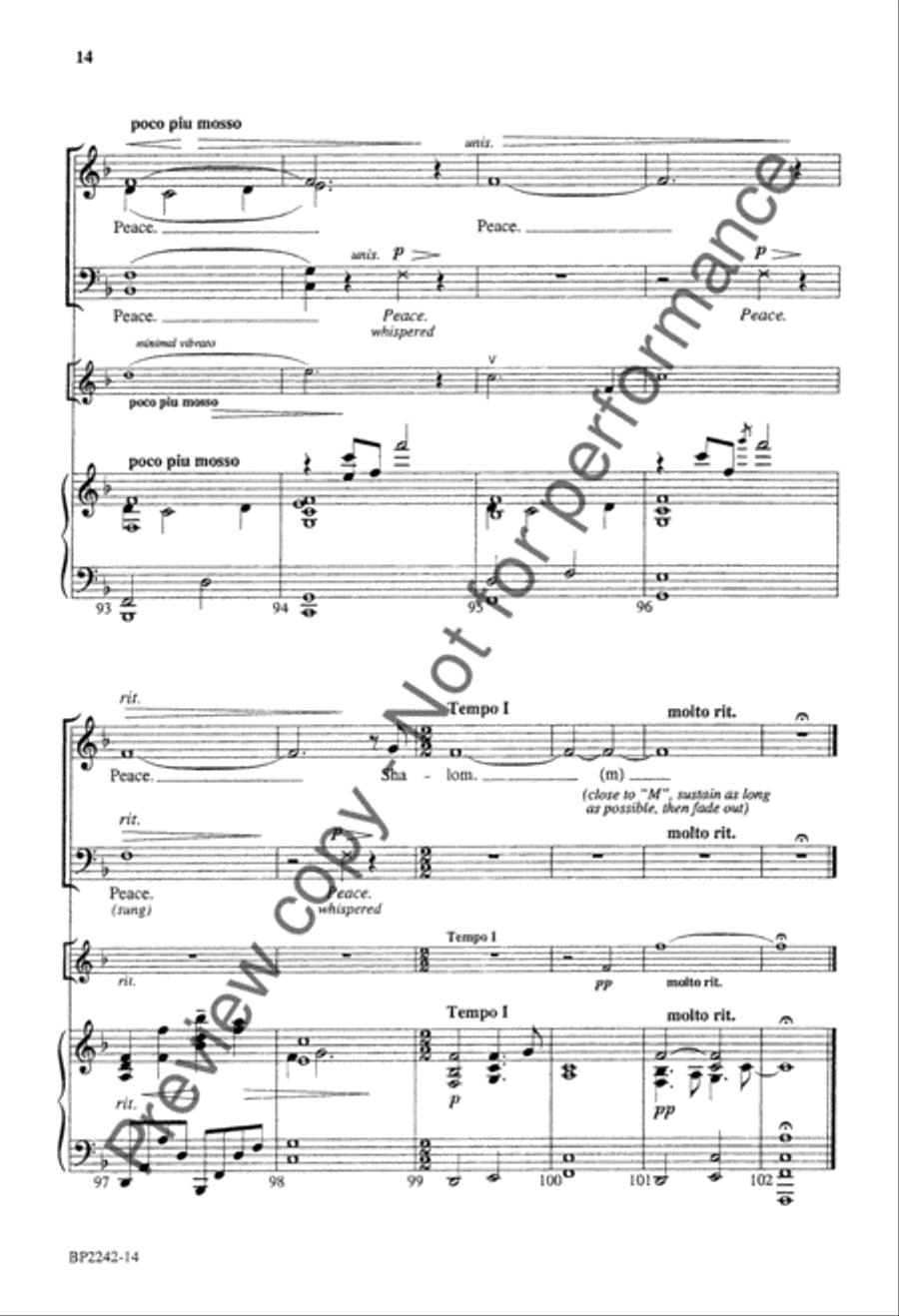 Shalom (SATB) 4-Part scores gallery preview page 15