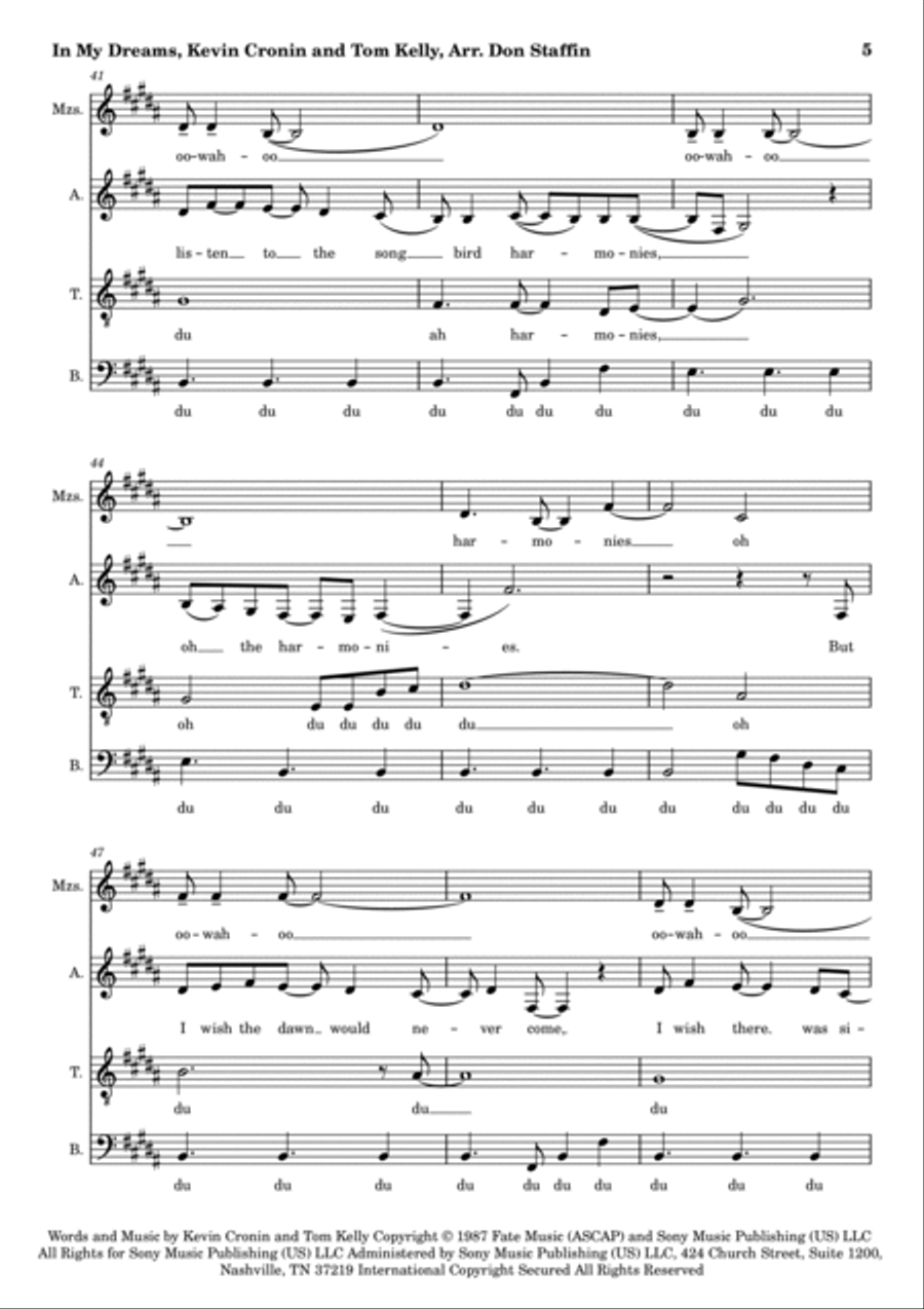 In My Dreams In My Dreams 4-Part scores gallery preview page 5