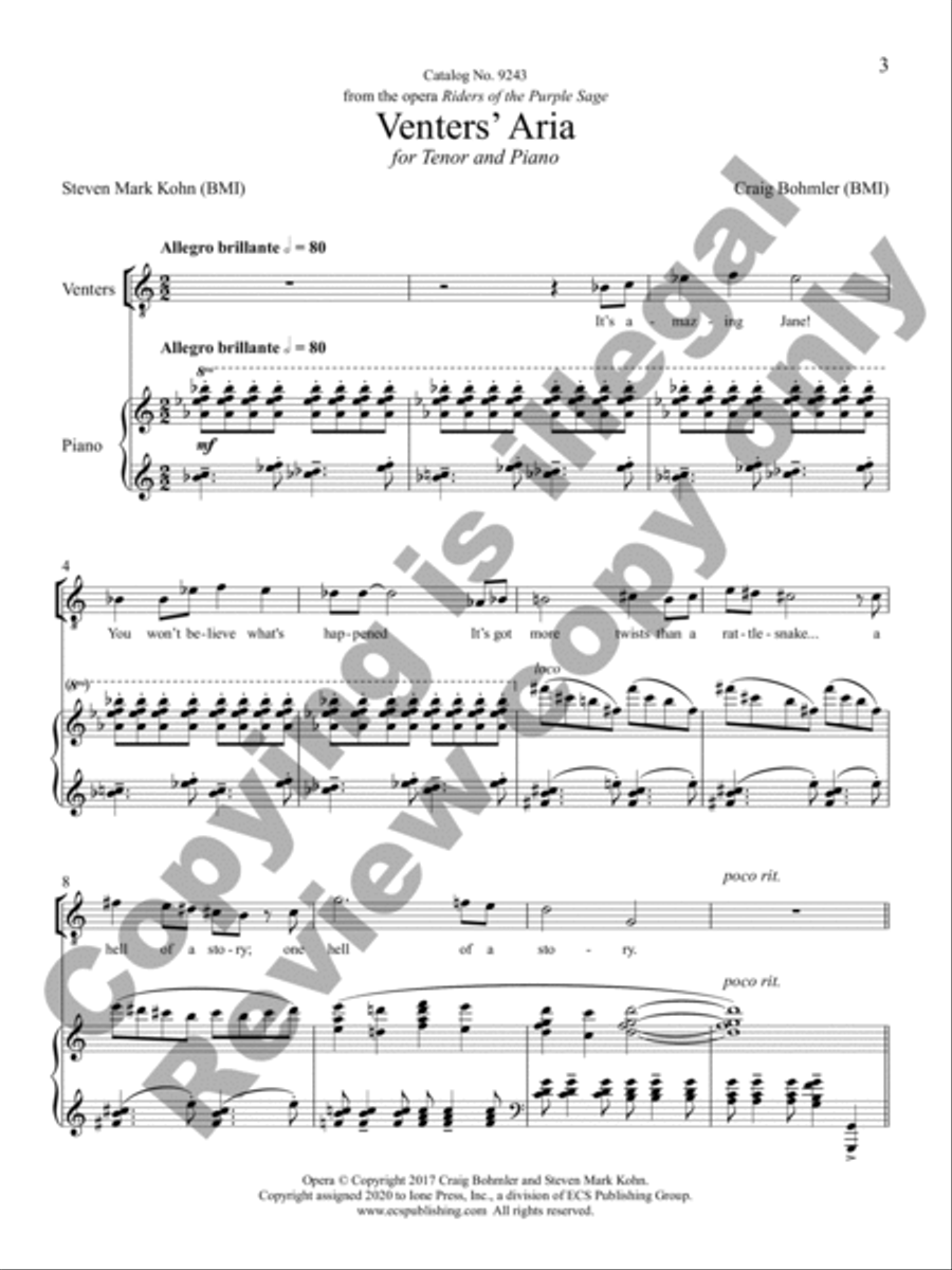 Venter's Aria Tenor Voice scores gallery preview page 2