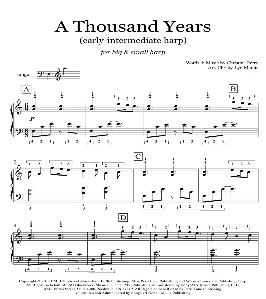 A thousand years outlet harp