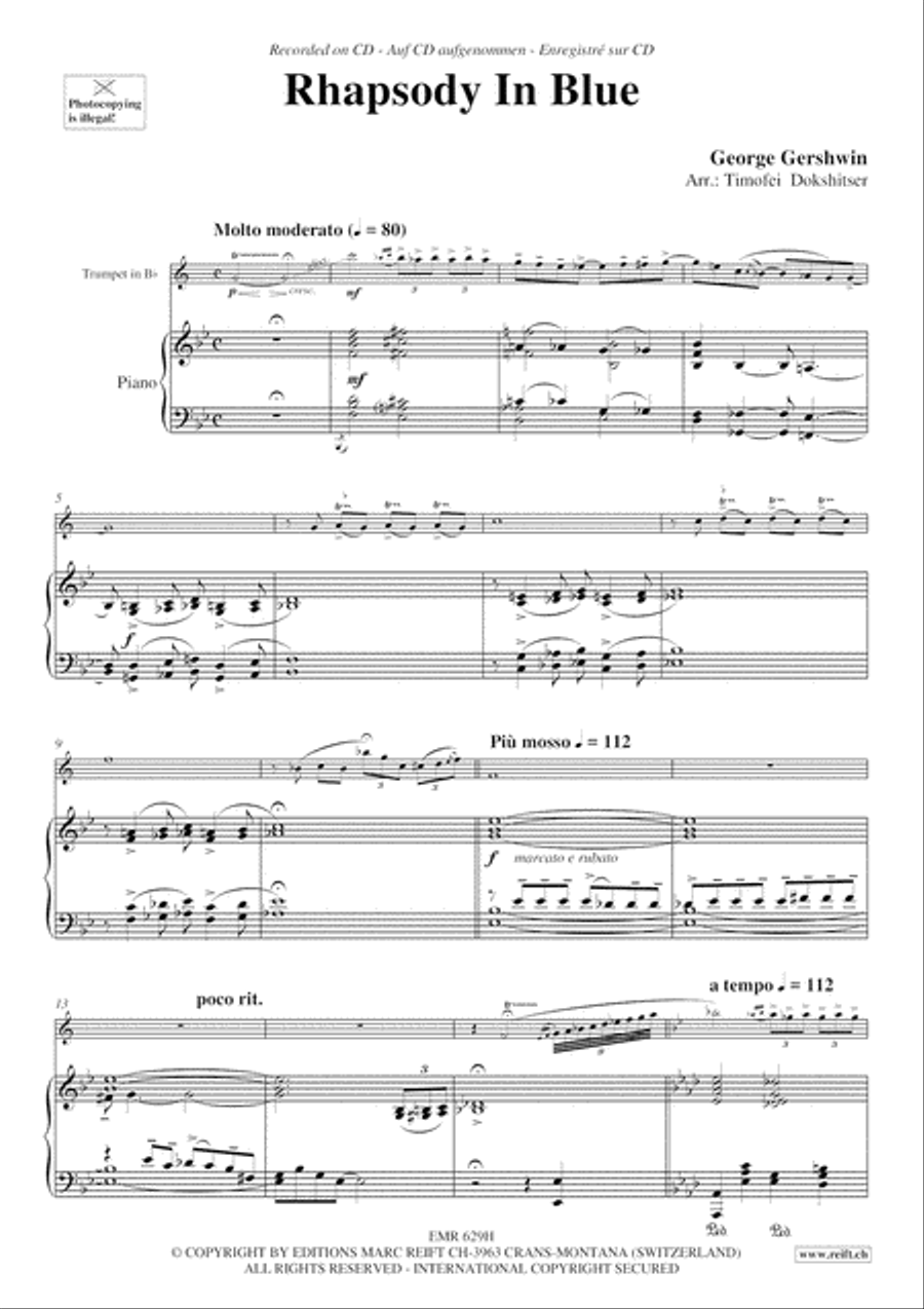 Rhapsody in Blue Cornet scores gallery preview page 4