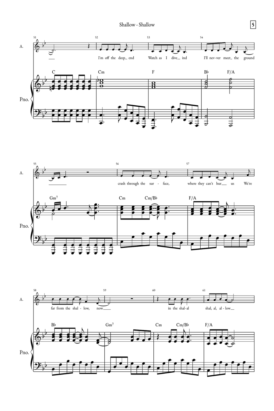 Shallow A Cappella scores gallery preview page 5