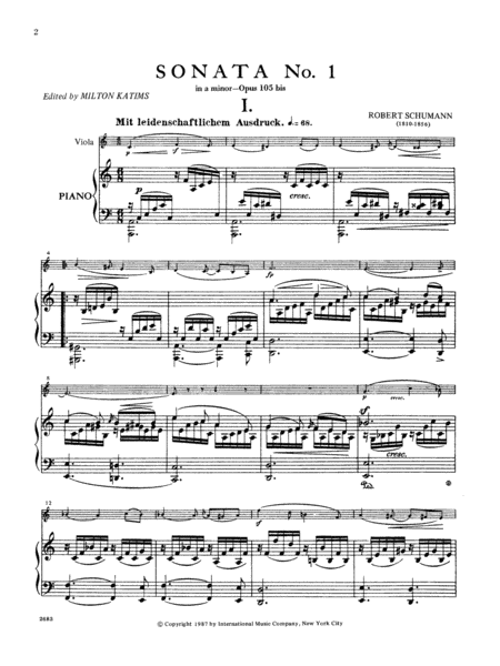 Sonata No. 1 In A Minor, Opus 105 Bis