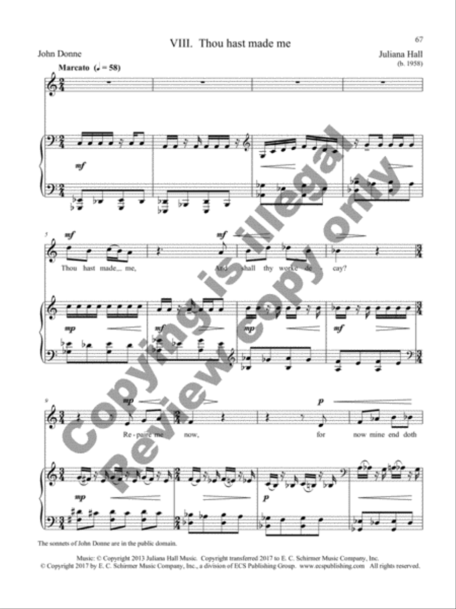 The Holy Sonnets of John Donne: 9 Songs for Tenor and Piano on Sonnets by John Donne Tenor Voice scores gallery preview page 20