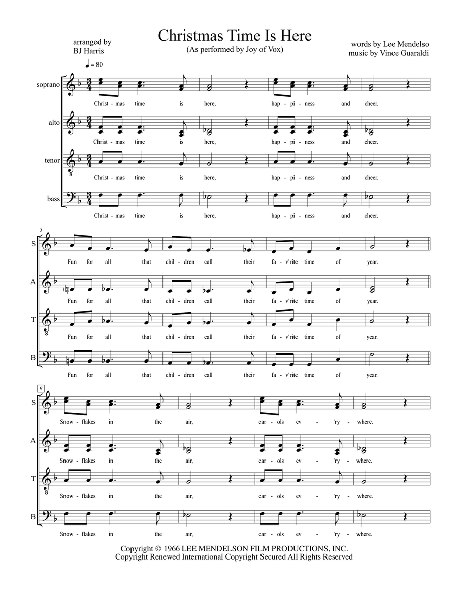Christmas Time Is Here Divisi scores gallery preview page 1