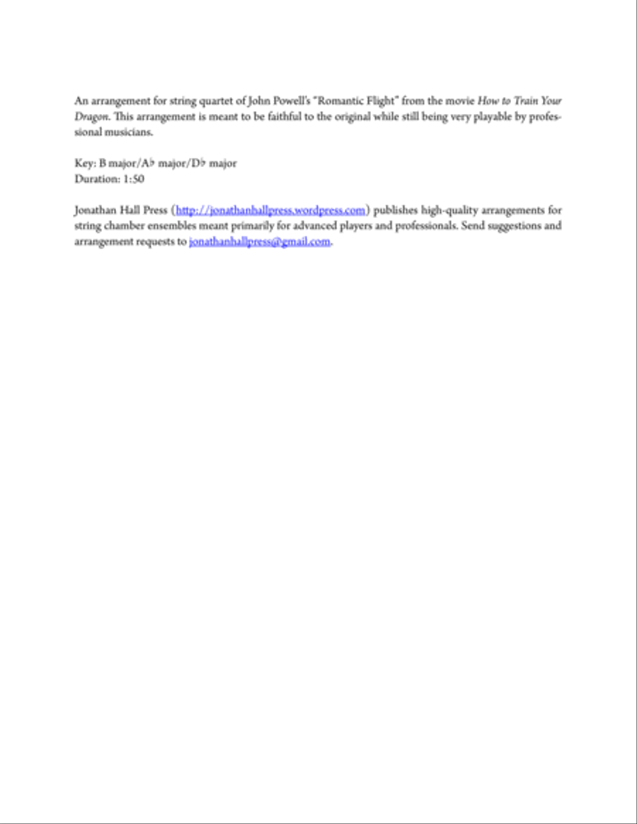 Romantic Flight String Quartet scores gallery preview page 2