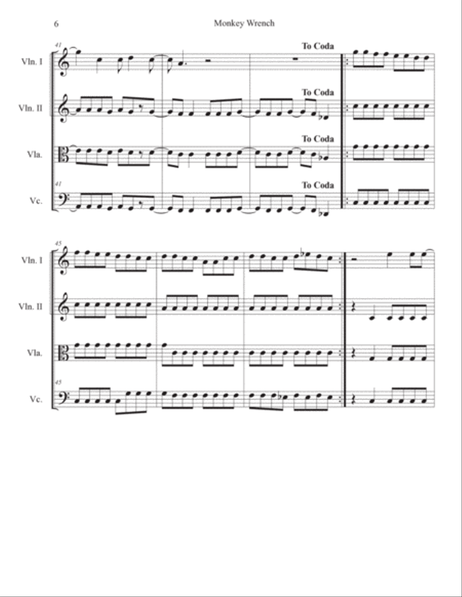 Monkey Wrench String Quartet scores gallery preview page 6
