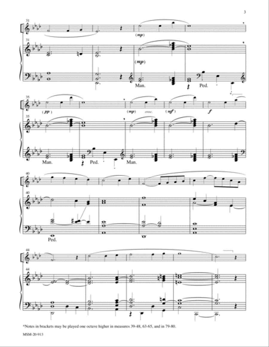 Meditation for Solo Instrument and Organ Violin scores gallery preview page 3