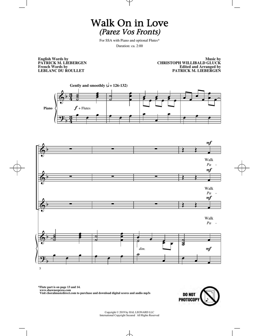 Walk On In Love (Parez Vos Fronts) (arr. Patrick M. Liebergen) SSA scores gallery preview page 1