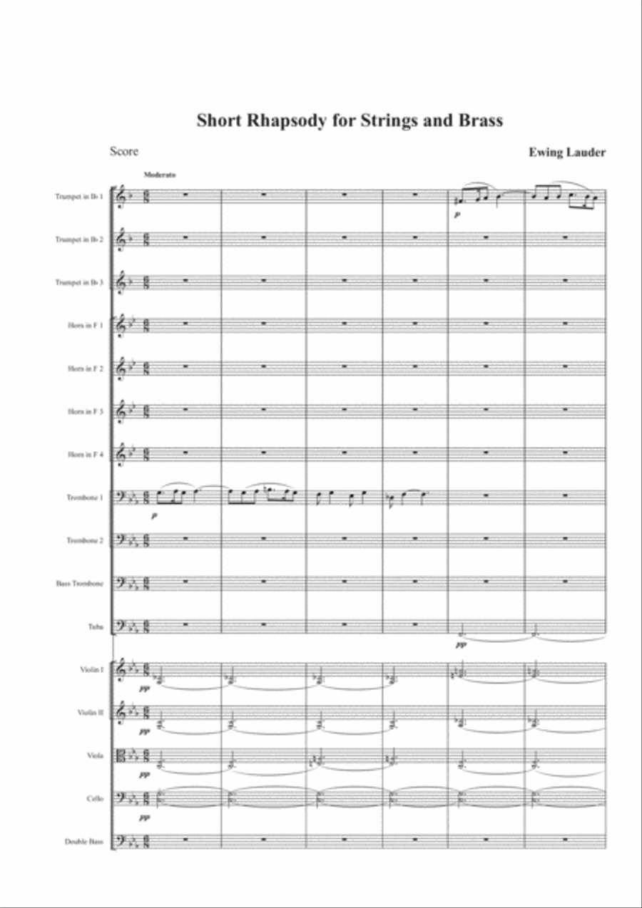 Short Rhapsody for Strings and Brass Chamber Orchestra scores gallery preview page 1
