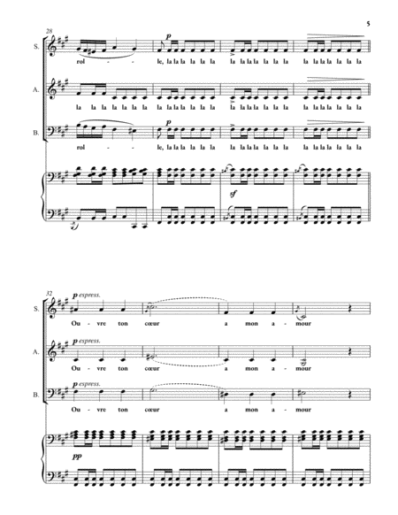 BIZET George: Ouvre ton cœur (SAB choir, piano accompaniment) image number null
