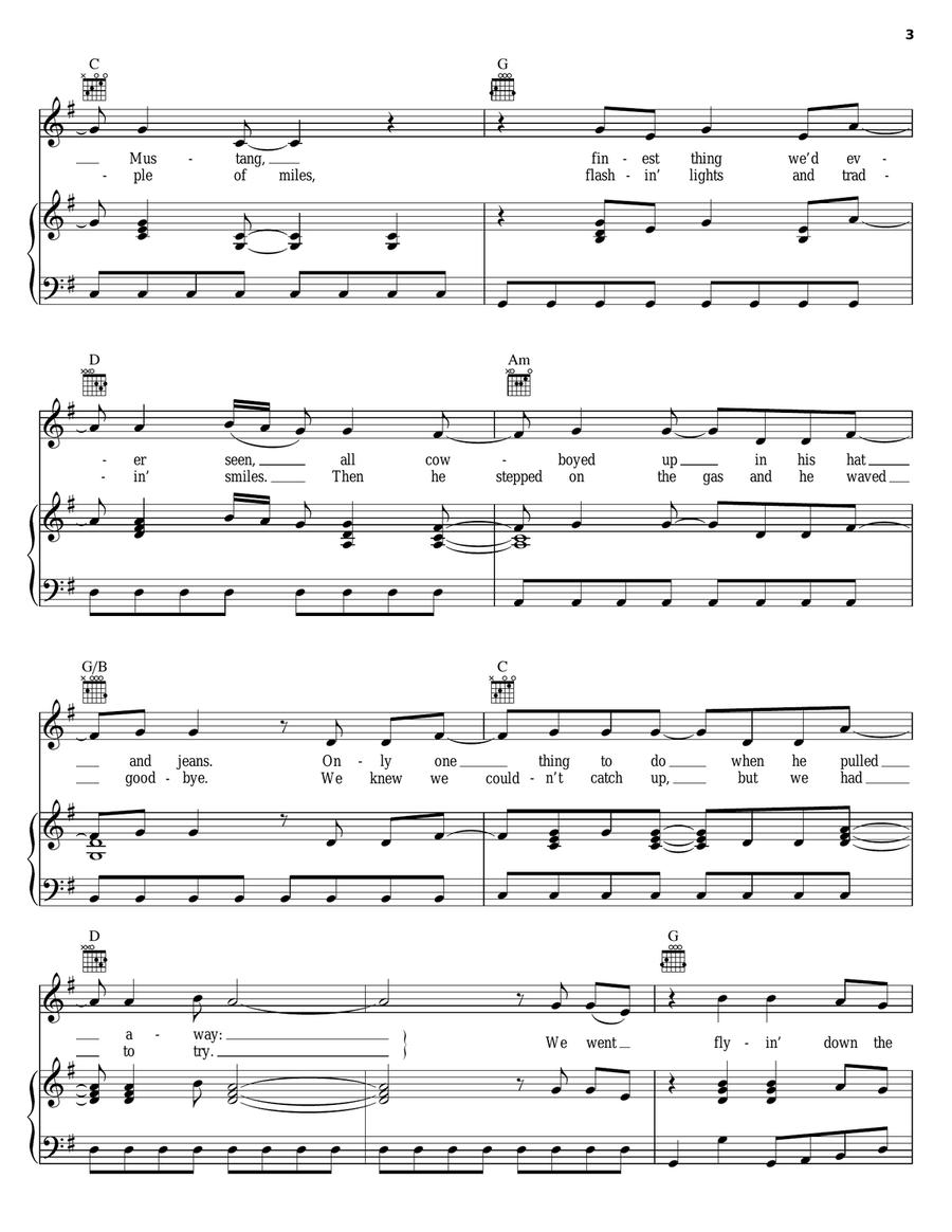 Texas Plates Piano, Vocal, Guitar scores gallery preview page 3