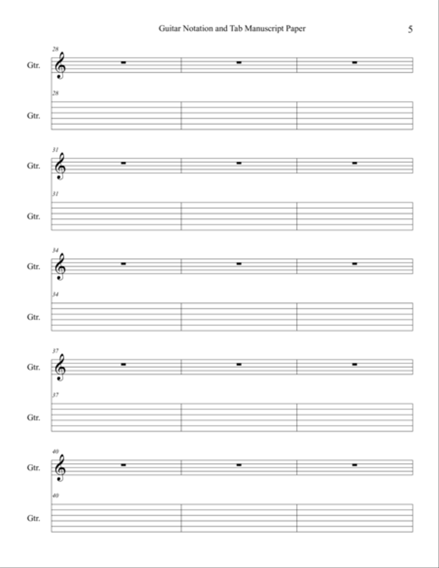 Guitar Manuscript paper Guitar Manuscript paper Guitar Solo scores gallery preview page 5