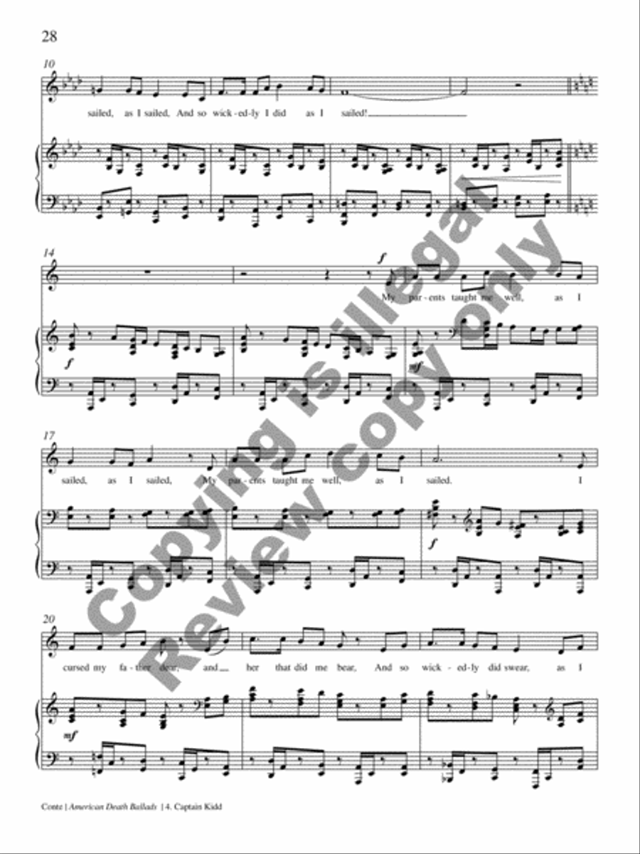 American Death Ballads (Piano/Vocal Score) Medium Voice scores gallery preview page 40