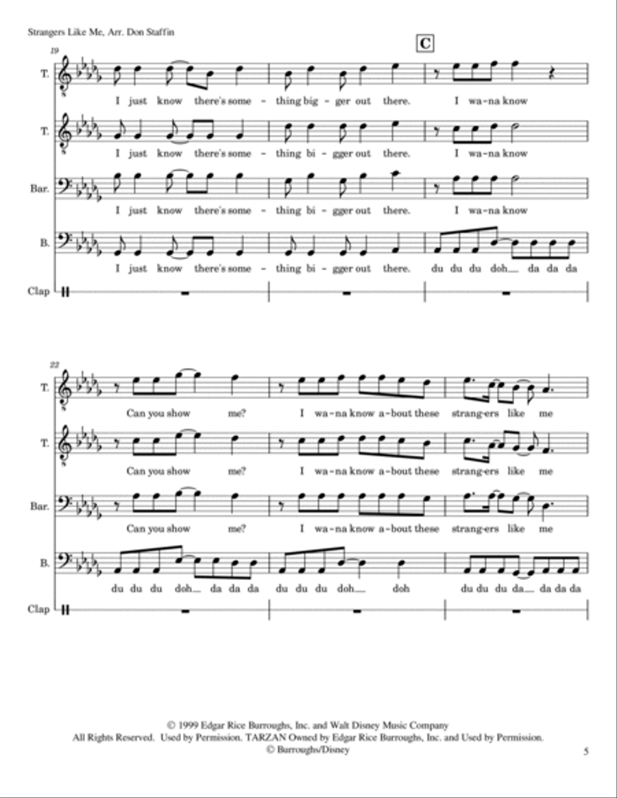 Strangers Like Me(r) TTBB scores gallery preview page 5