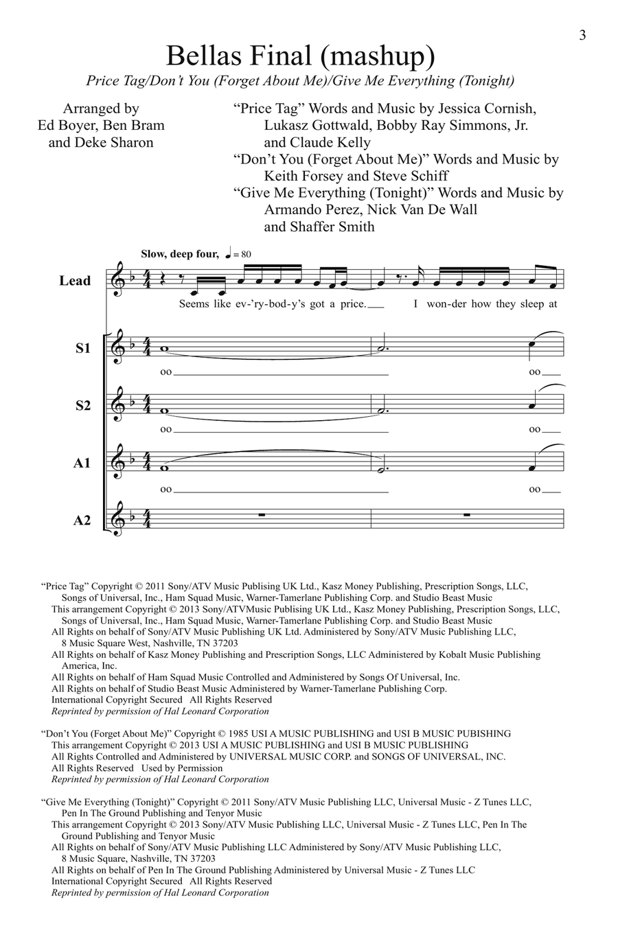 Bellas Finals (Mashup) (from Pitch Perfect)(arr. Deke Sharon) SSA scores gallery preview page 1