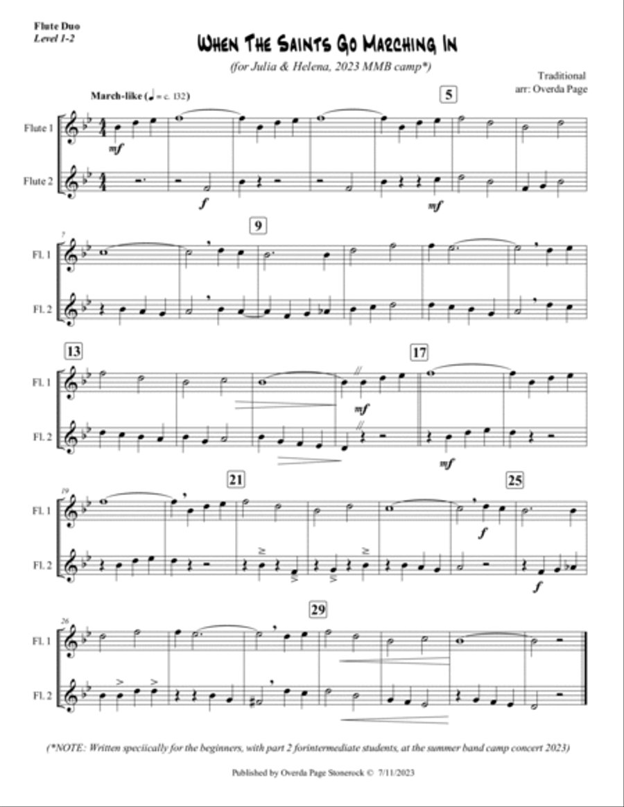 Six Easy Pieces Flute Duet scores gallery preview page 5