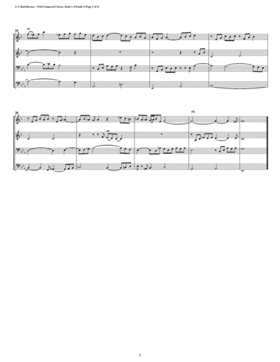 Prelude 09 from Well-Tempered Clavier, Book 1 (Brass Quartet) image number null