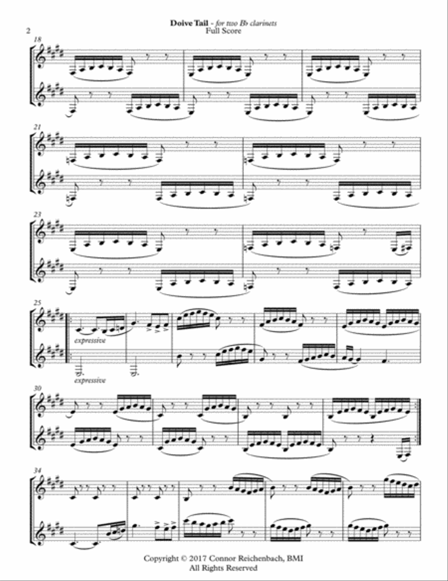 Dove Tail Clarinet Duet scores gallery preview page 2