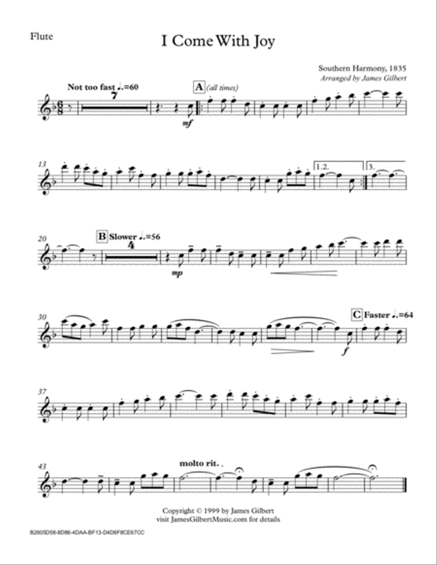 I Come With Joy I Come With Joy Woodwind Quintet scores gallery preview page 5