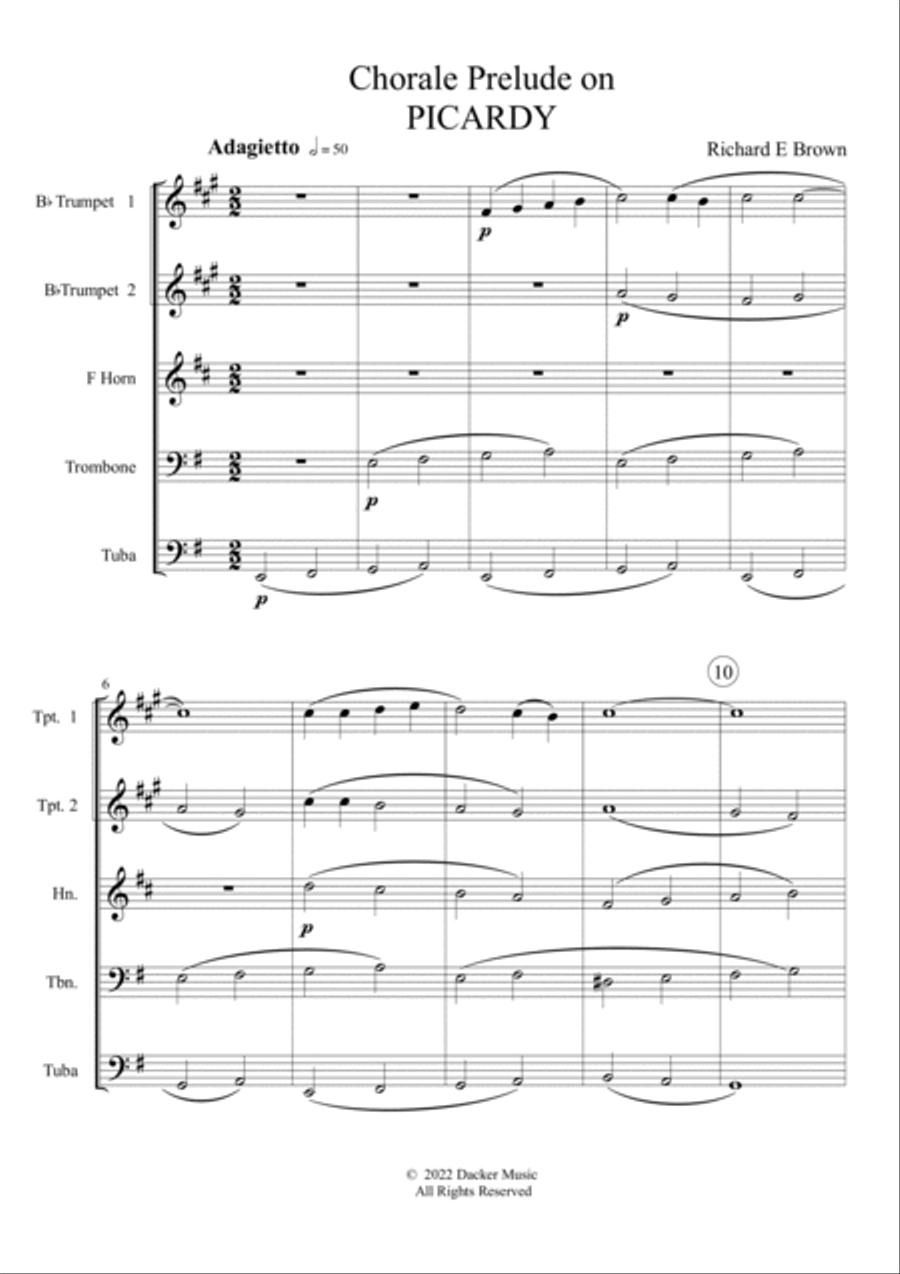 Chorale Prelude on Picardy - Brass Quintet Brass Quintet scores gallery preview page 3